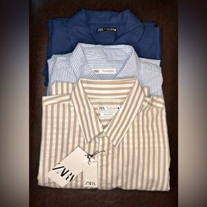 NWT Zara Men’s Button Down Long Sleeve Shirts L